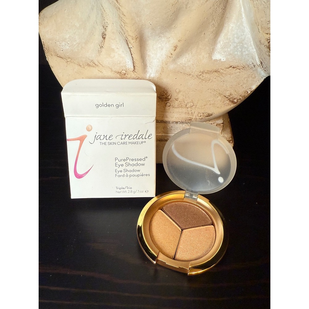 Jane Iredale PurePressed Eye Shadow Triple Golden Girl Trio Mineral Makeup 2.8g - Picture 2 of 3